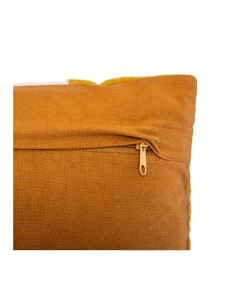 COUSSIN VELOURS PATCHWORK OCRE 40X40cm HOME SWEET HOME Linge de maison