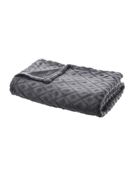 PLAID FLAN 3D LOSANGE GRIS 125X150cm HOME SWEET HOME Linge de maison