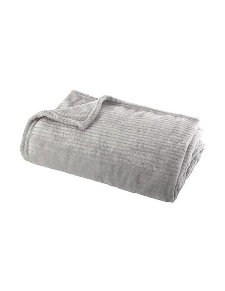 PLAID FLANEL ANDREW125X150CM (Gris clair) HOME SWEET HOME Linge de maison