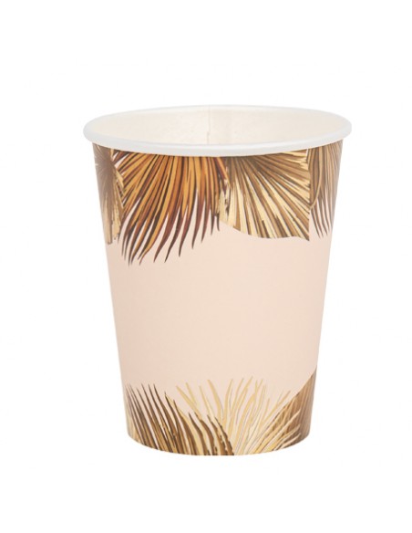 8 GOBELETS PALM LEAF DEGRADE DE SABLE ET OR 255ML HOME SWEET HOME Objet de décoration