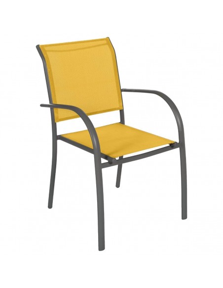 Fauteuil de jardin empilable Piazza Jaune moutarde & Graphite HOME SWEET HOME Canapé & Fauteuil de jardin