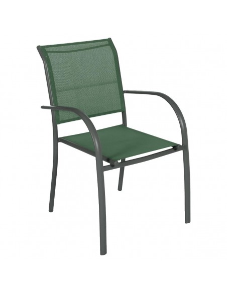 Fauteuil de jardin empilable Piazza Vert olive & Graphite HOME SWEET HOME Accueil