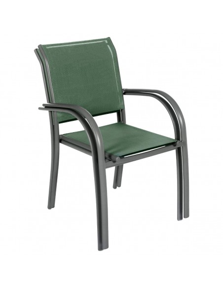 Fauteuil de jardin empilable Piazza Vert olive & Graphite HOME SWEET HOME Accueil