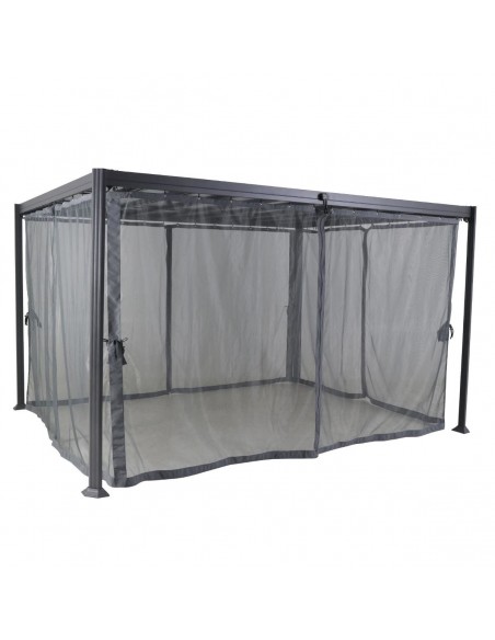 Tonnelle Belize Graphite 3 x 3,8 m - Aluminium traité époxy, Polycarbonate - Hespéride HOME SWEET HOME Accueil