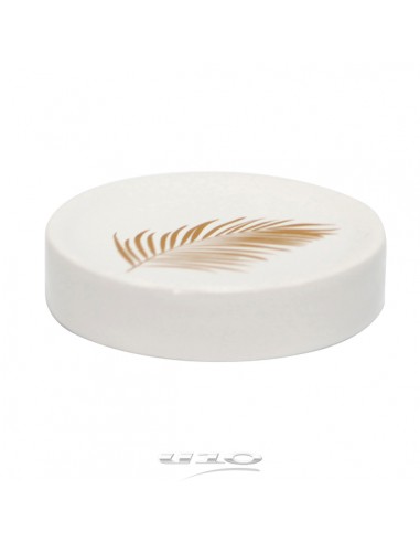 PORTE-SAVON (0) 11.1 x 2.4 CM CERAMIQUE IMPRIMEE OR ORBELLA BLANC HOME SWEET HOME Accessoires salle de bain