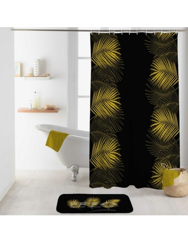 RIDEAU DE DOUCHE AVEC CROCHETS 180 x 200 CM POLYESTER IMPRIME ORBELLA NOIR HOME SWEET HOME Accessoires salle de bain