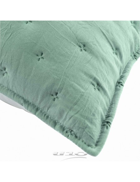 HOUSSE DE COUSSIN 40x40cm MICROFIBRE BICOLORE MELLOW CHIC MENTHE/BLANC HOME SWEET HOME Housse de coussin