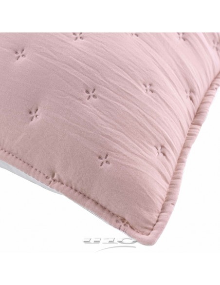 HOUSSE DE COUSSIN 60X60cmMICROFIBRE BICOLORE MELLOW CHIC ROSE/BLANC HOME SWEET HOME Housse de coussin