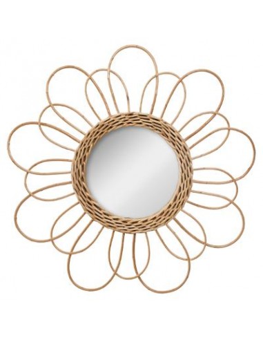 MIROIR ROTIN FLEUR D38 HOME SWEET HOME Porte-manteaux & Miroirs