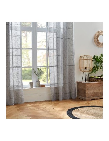 VOILAGE INDI GRIS 140X240CM HOME SWEET HOME Linge de maison