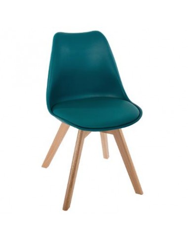 Chaise \"Baya\" bleu canard, pieds en hêtre HOME SWEET HOME Chaises & Tabourets