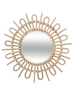 Miroir "Soleil", rotin D50 cm