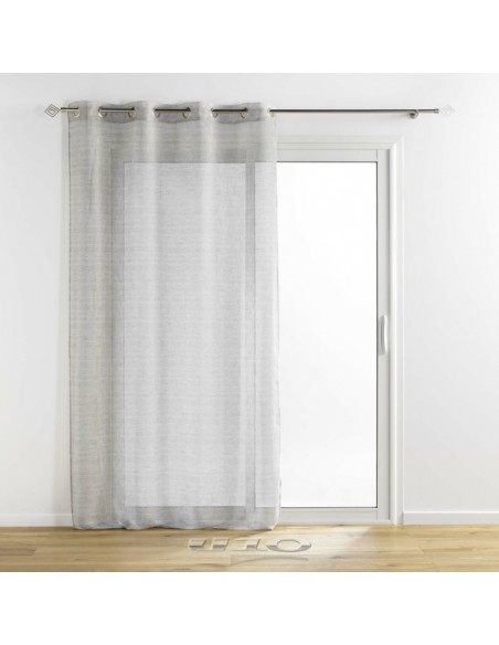 PANNEAU A OEILLETS 140 x 240 CM TISSE FILS METALLISES SUNLINE ANTHRACITE/OR HOME SWEET HOME Linge de maison