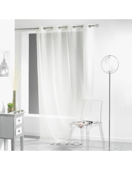 PANNEAU A OEILLETS 140 x 240 CM VOILE SABLE LISSEA blanc HOME SWEET HOME Linge de maison