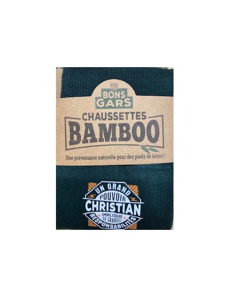 Chaussette bambou Un grand pouvoir Christian implique de grandes responsabilités HOME SWEET HOME Cadeau