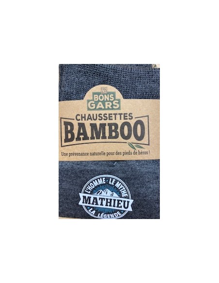 Chaussette bambou L\'Homme le mythe MATHIEU la légende HOME SWEET HOME Cadeau