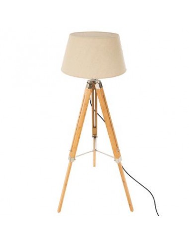 Lampadaire trépied \"Runo\", bambou et ivoire H145 cm HOME SWEET HOME Luminaires & Suspensions