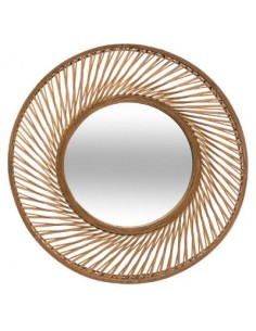 Miroir "Spirale", bambou...