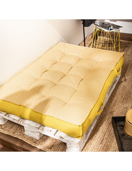 Matelas palette réversible jaune HOME SWEET HOME Assise pour mobilier