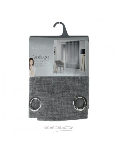 PANNEAU A OEILLETS 140 x 240 CM CARLIN ANTHRACITE HOME SWEET HOME Linge de maison