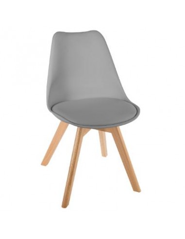 Chaise \"Baya\" grise, pieds en hêtre HOME SWEET HOME Chaises & Tabourets