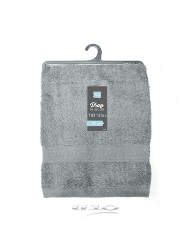 DRAP DE DOUCHE 70 x 130 CM EPONGE UNIE COLORS GRIS HOME SWEET HOME Salle de bain