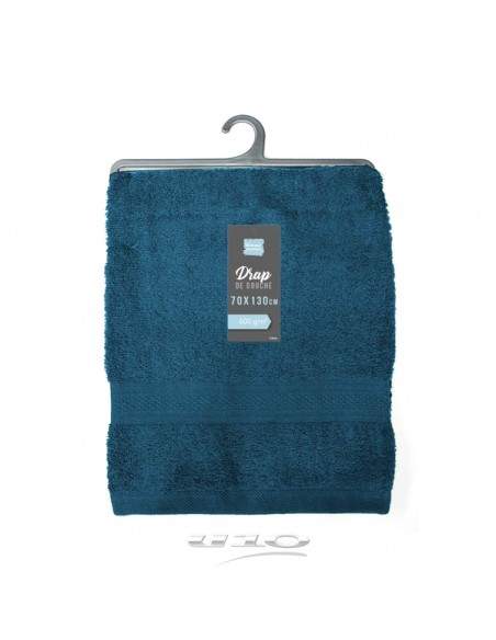 DRAP DE DOUCHE 70 x 130 CM EPONGE UNIE COLORS BLEU NUIT HOME SWEET HOME Salle de bain