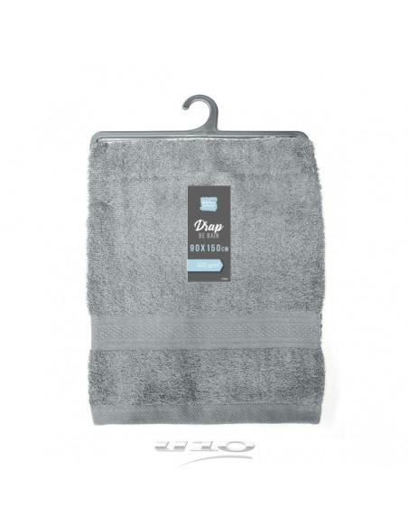 DRAP DE BAIN 90 x 150 CM EPONGE UNIE COLORS GRIS HOME SWEET HOME Salle de bain