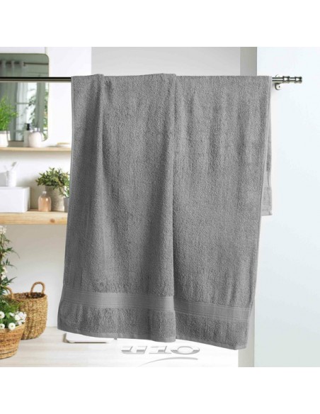 DRAP DE BAIN 90 x 150 CM EPONGE UNIE COLORS GRIS HOME SWEET HOME Salle de bain