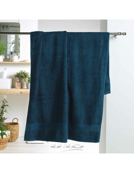 DRAP DE BAIN 90 x 150 CM EPONGE UNIE COLORS BLEU NUIT HOME SWEET HOME Salle de bain