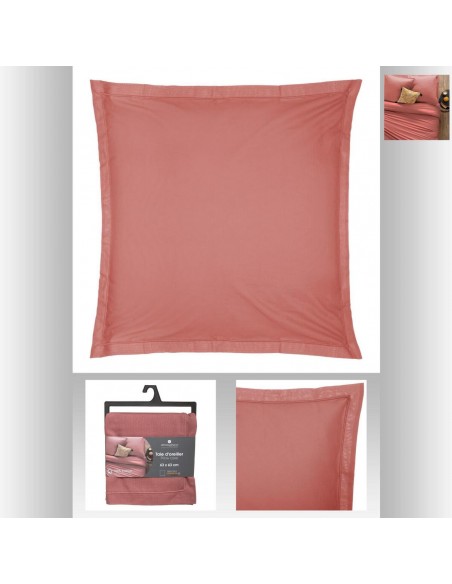 TAIE OREILLER BLUSH 63X63cm HOME SWEET HOME Linge de maison