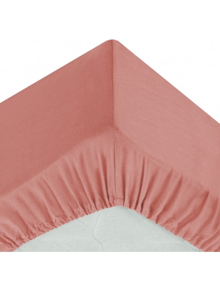 Drap housse en coton, rose blush 140x190 cm HOME SWEET HOME Linge de maison