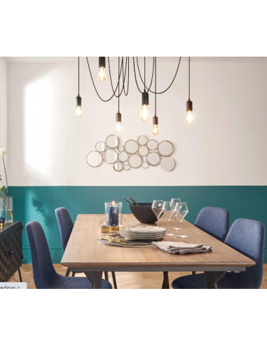 Suspension filaire \"Udell\" noire, métal HOME SWEET HOME Luminaires & Suspensions