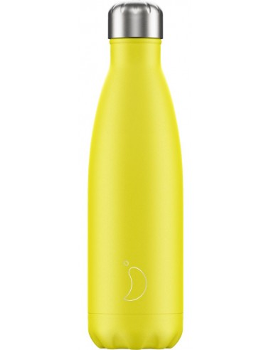 Bouteille 500ml isotherme Chilly\'s Bottles NEON YELLOW HOME SWEET HOME Chilly\'s bouteille isotherme