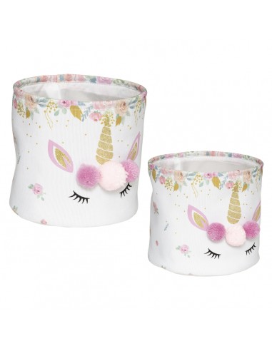 Set de 2 paniers enfant \"Licorne\", blanc HOME SWEET HOME Chambre pour enfant