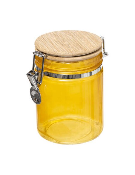 BOCAL VERRE+BAMBOU 0,75L MOUTARDE HOME SWEET HOME Cuisine