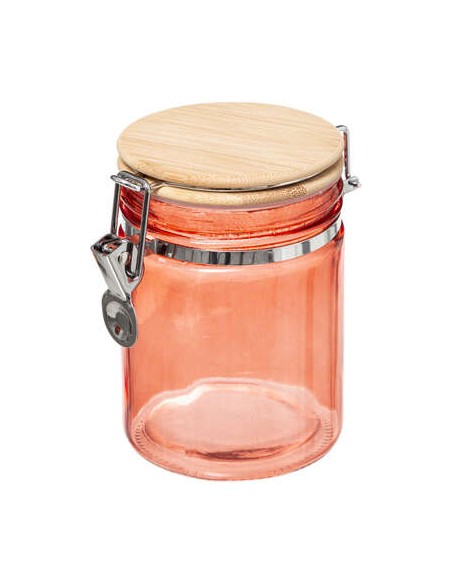 BOCAL VERRE+BAMBOU 0,75L ROSE HOME SWEET HOME Cuisine