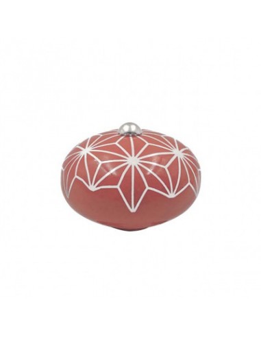 POIGNEE DE COUVERCLE CERAMIQUE GEOMETRIQUE ROSE HOME SWEET HOME Cookut