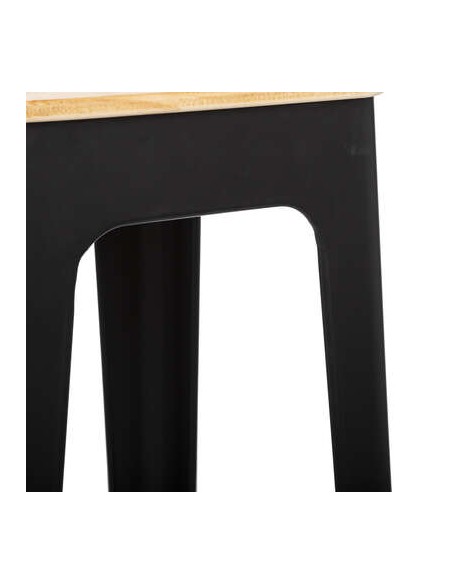 Tabouret de bar \"Loga\" noir, métal & bois HOME SWEET HOME Chaises & Tabourets