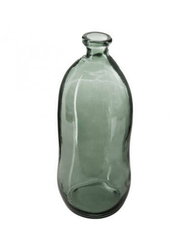 VASE BOUTEIL VERRE RECYCLE TRANSPARENT KAKI H73cm HOME SWEET HOME Objet de décoration