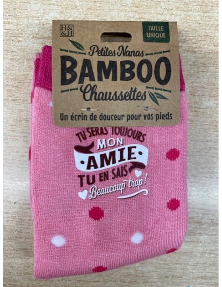 Chaussette bambou tu seras toujours mon amie tu en sais beaucoup trop HOME SWEET HOME Cadeau