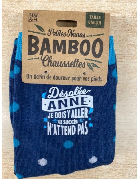 Chaussette bambou désolé anne je dois y aller le succès n\'attend pas HOME SWEET HOME Cadeau