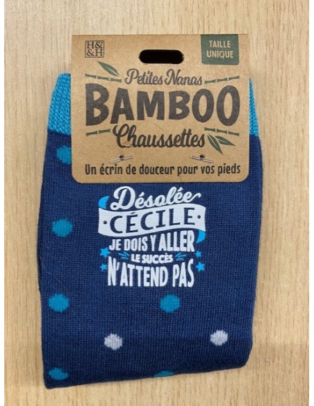 Chaussette bambou désolé cécile je dois y aller le succès n\'attend pas HOME SWEET HOME Cadeau