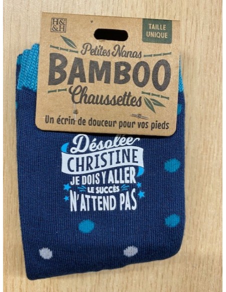 Chaussette bambou désolé christine je dois y aller le succès n\'attend pas HOME SWEET HOME Cadeau