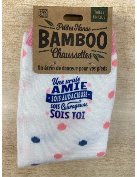 Chaussette bambou une vraie amie sois audacieuse sois courageuse sois toi HOME SWEET HOME Cadeau