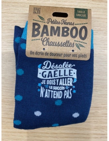 Chaussette bambou désolé gaelle je dois y aller le succès n\'attend pas HOME SWEET HOME Cadeau