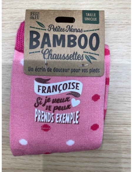 Chaussette bambou Françoise si je veux je peux prends exemple HOME SWEET HOME Cadeau