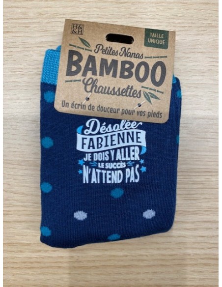 Chaussette bambou désolé fabienne je dois y aller le succès n\'attend pas HOME SWEET HOME Cadeau