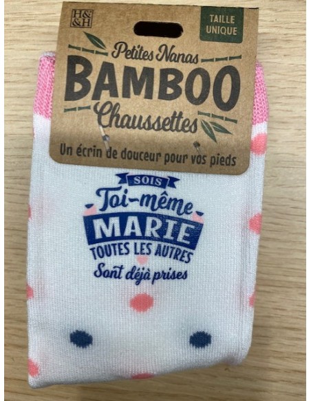 Chaussette bambou sois toi même Marie toutes les autres sont déjà prises HOME SWEET HOME Cadeau