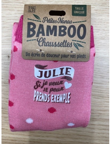 Chaussette bambou Julie si je veux je peux prends exemple HOME SWEET HOME Cadeau